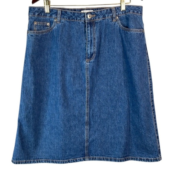 Vintage Northern Reflections Jean Skirt Blue Medium Wash Denim Knee Length 16 - Picture 2 of 10